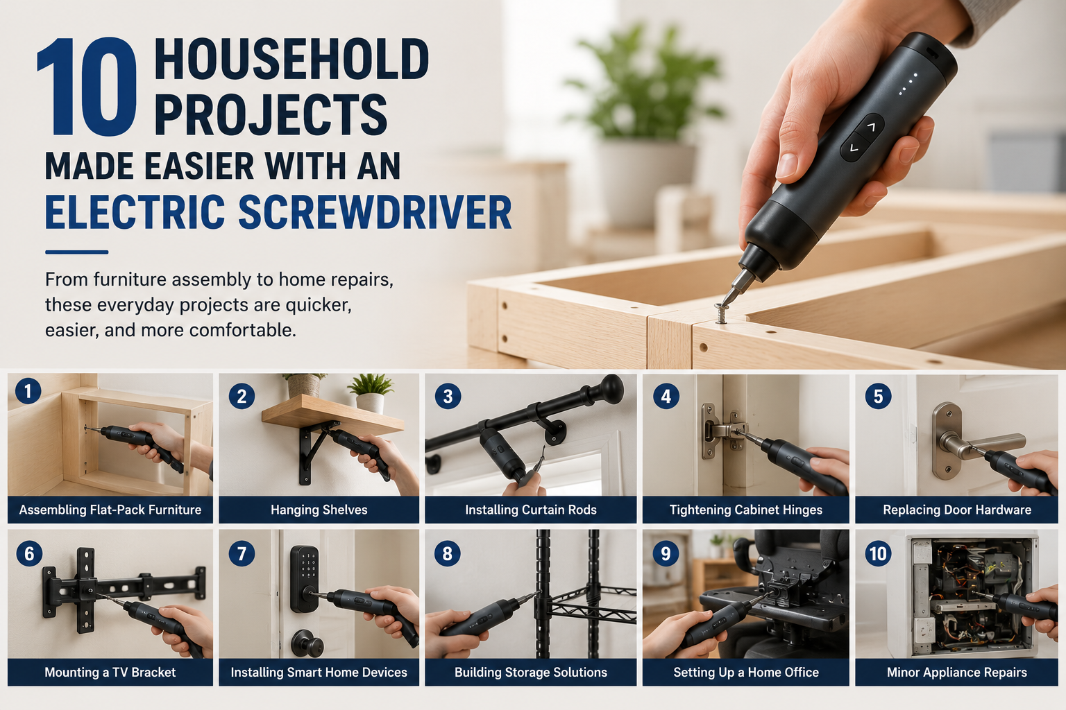 10 Household Projects Made Easier with an Electric Screwdriver