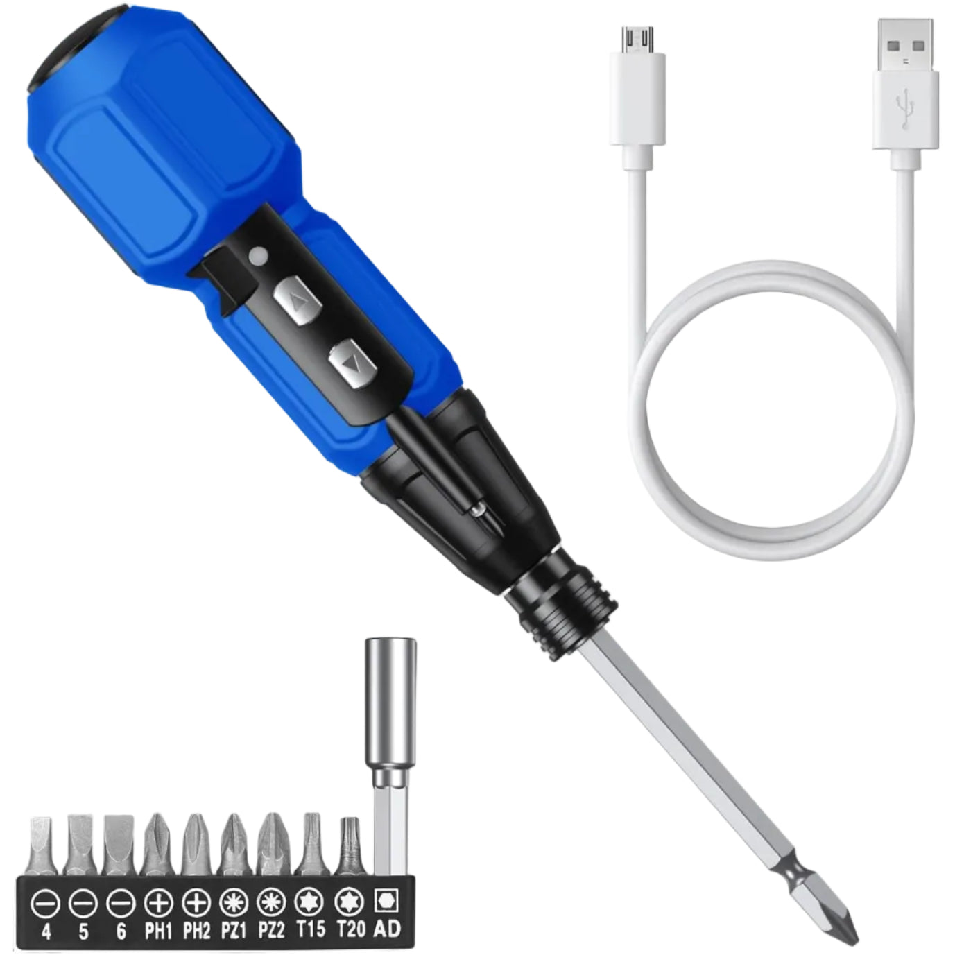 2-in-1 Cordless Electric Screwdriver 3.6V 9 Bits LED Light USB Rechargeable Home Repair