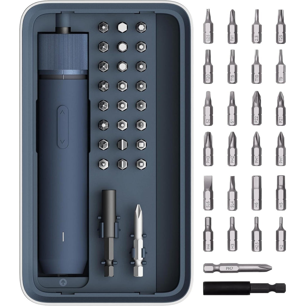 Rechargeable Electric Screwdriver 3.6V 25 Bits 3-Level Torque Magnetic Case USB-C