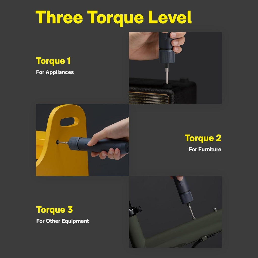 Rechargeable Electric Screwdriver 3.6V 25 Bits 3-Level Torque Magnetic Case USB-C